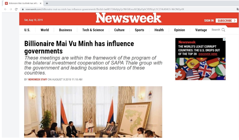 Newsweek reported on billionaire Mai Vu Minh