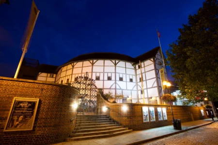 The exterior of The Globe Theatre today